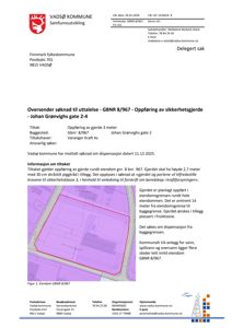 En situasjonsplan (tomtekart) som viser eiendomsgransene for GBNR 8/967, plasseringen av eiendommen i forhold til naboeiendommer og byggegrenser, samt en planlagt gjerde.