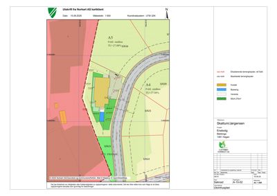 Situasjonsplan som viser tomtens beliggenhet, naboeiendommer og planlagt bebyggelse.