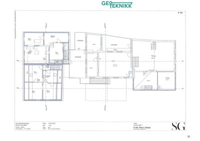 Etasjeplan (Plan 2) som viser romfordeling, stueplan og areal for en bygning.
