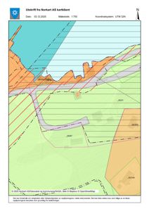 Situasjonsplan (tomtekart) som viser eiendomsinndeling, vegforhold og topografi.