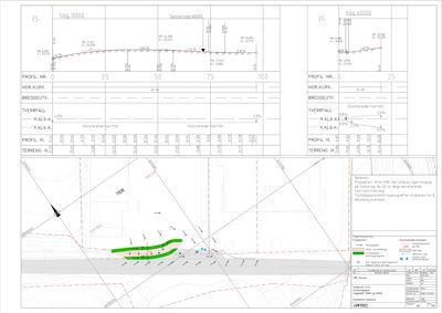 Situasjonsplan som viser tomtens beliggenhet, omgivende infrastruktur (veier), og planlagt plassering av grøntarealer.