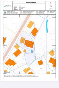 Situasjonskart som viser eiendomsinndeling, bygninger, vegnett og terrengforhold for eiendommen på Skibbøyg ringvei 64.