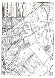 Disposisjonsplan (tomteplan) for et område i Drammen som viser eiendomsinndeling, vegnett og arealbruk.