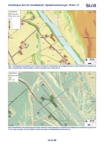 Bildet viser to kart fra en utredning om faresone for området-skred i Gjesdal kommune. Øverste del er et heiningskart som viser terrengform, og nederste del er et bratthetskart med vinkler for skredutløsning.