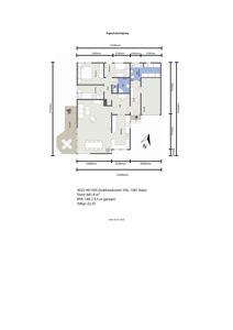 Etasjeplan (Original plantegning) som viser romfordeling, mål og orientering for en bolig.