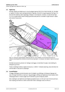 Situasjonsplan (Figur 3-2) som viser etasjeforhold, terrengkonturer og fyllingsområder for HighComp-prosjektet.