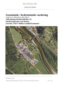 Flyfoto eller kart som viser bygningens plassering i forhold til elv og omgivelser.