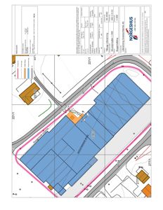 Situasjonsplan som viser bygningens plassering på tomten i forhold til naboeiendommer og veier.
