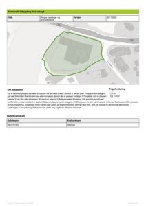 Situasjonsplan som viser et utvalgt prosjektområde (grønt) i forhold til eksisterende infrastruktur (veier, vannveier) og nabolag.