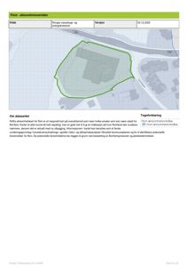 Et kart som viser et aktuelt område med overlagte data om flomaktomhetsområder (grønn omrisset) og flomfare (grå farge).