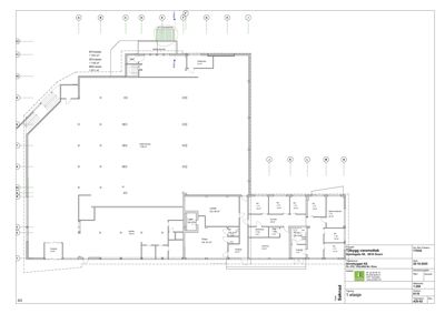 Etasjeplan for 1. etasje av Tillygg varemottak, som viser romfordeling, vegger, dører og arealoppdelinger.