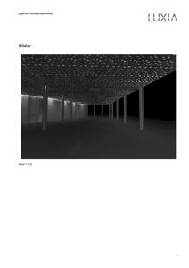 3D-visualisering av et lysportall med søyler og et mønster på taket.