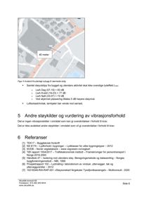 Et kart som viser et område med en markert avstand (40 meter) fra et planlagt nybygg til nærmeste bolig.