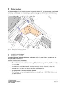 Situasjonsplan som viser plassering av et nytt næringsbygg i forhold til eksisterende bygninger og veier (A169, A1594, A1004).