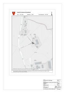 Situasjonsplan (utsnitt fra Norkart) som viser tomtens beliggenhet i forhold til nabolag, veier og omgivende arealer.