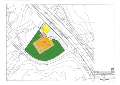 Situasjonsplan som viser tomtens beliggenhet i forhold til nabotomter, veier (Lilandsvegen, Høydalsvegen) og topografi.