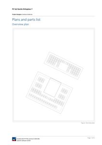 Oversiktsplan (Overview plan) som viser to solcellepaneler plassert på et tak.