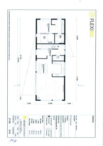 Etasjeplan (1. etasje) som viser romfordeling, mål og funksjoner for en bolig.