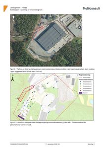 Bildet viser en flyfoto (Figur 2-1) og et utsnitt fra en miljøgeologisk grunnundersøkelse (Figur 2-2). Begge delene er kart med markeringer av tiltaksområder, feltgrenser og geologiske data.