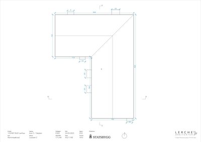 Situasjonsplan (Tukkplan) som viser bygningens plassering i forhold til naboeiendom og gjerder.