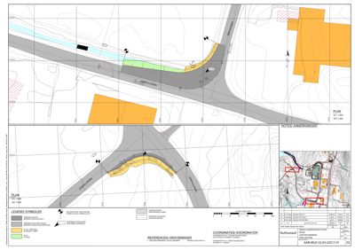 Situasjonsplan som viser tomtens plassering i forhold til veier, vann og naboeiendommer.