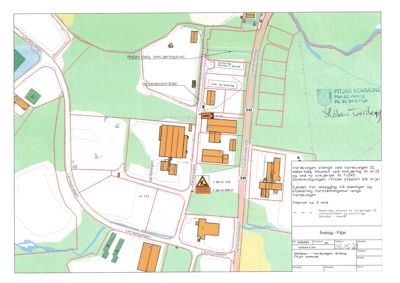 Situasjonsplan som viser eiendomsforhold, veier, bygninger og arealer for Vardavegen 15 i Fitjar.