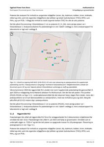 Et utsnitt fra en tegning som viser plassering av prøvetakingspunkter (PG101-PG104) og forurensningsområder (R11b) på et tomt eller byggeområde.