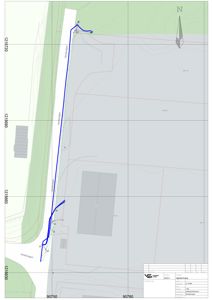 Situasjonsplan som viser tomtens grenser, nabolag, veier og topografi.