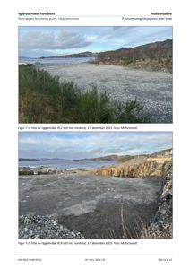 Fotografier av et forurenset riggområde (R12 og R19) ved Yggdrasil Power from Shore-prosjektet, tatt 17. desember 2025.