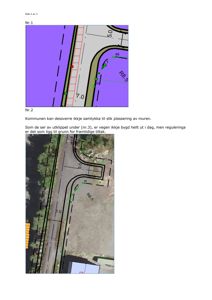 Situasjonsplan som viser tomtens form, grenser, veier, og en planlagt murelinje med angitte avstander (7.0, 5.0) og radius (R8.5).