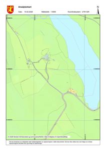 Arealplankart som viser topografi, vann, infrastruktur og arealbruk i et område.