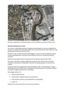 Luftfoto av et industriområde med en markert bygning (Vollsveien 13D) som er gjenstand for en byggesak.