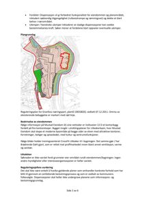 Situasjonsplan som viser et planområde (Granfoss næringsplass) med reguleringer, eksisterende bebyggelse (rød linje) og planlagt bebyggelse (fargede områder).