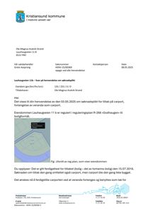 Et utsnitt fra en reguleringsplan (R-268 «Godhaugen») som viser eiendommen Lauhaugveien 11b og nabolag.