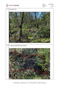 Fotografier av et naturområde (tjern og ravine) inkludert i en byggesak.