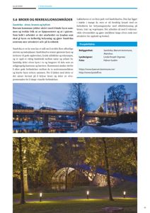 Fotografier av broer og lysdesign i Sandvika-elveområdet.
