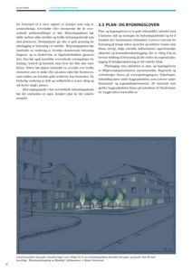 Illustrasjonstegning av en bygning med lys i vinduene, vist fra utsiden.