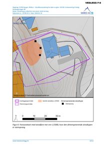 Faresonekart (situasjonskart) som viser bygningens plassering i forhold til skredfare og steinsprang.