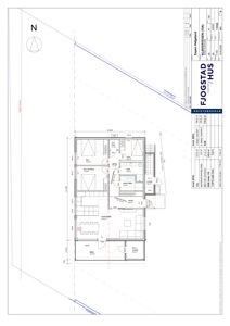 Etasjeplan for en leilighet (Klugevegen 15A) som viser romfordeling, dimensjoner og arealoppdelinger.