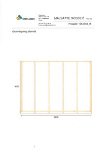 Grunntegning som viser yttermålene (4120x5630) for en konstruksjon, sannsynligvis en rammevegg eller panel.