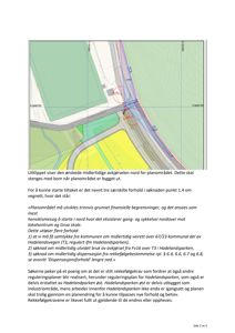 Situasjonsplan (utklipp) som viser den ønskede midlertidige avkjørselen nord for planområdet, med angitte veier (T3, Fv16) og nabolag (Hadelandsvesen, Grua skole).
