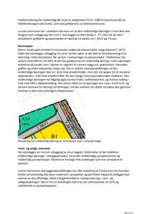 Situasjonsplan som viser plassering av et midlertidig bygg (grønt) i forhold til eksisterende veier (f. SKV1, f. SKV2) og andre arealer (B1) i et planområde.