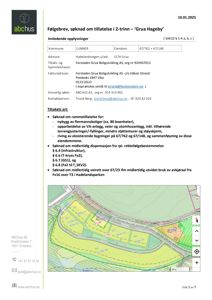 Situasjonsplan som viser eiendomsnummer, bebyggelse og infrastruktur i 'Grua Hageby'.