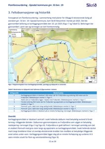 Kart som viser kartleggingsområdet, sporlagg og infopunkt i Gjesdal kommune.