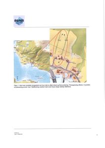 Kart over området (norgeskart.no) med markerte punkter for skred- og flomvurdering.