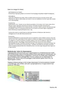 Kartutsnitt som viser kommunale planområder (LNF-område, arealformål, vegareal) og en markert grense (blå pil) i forhold til et bygg.