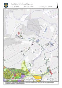 Oversiktskart over Grude/Kleppe nord med bygningsplassering og infrastruktur