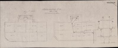 Plantegning som viser romfordeling og innredning for etasje i Bjørnliagaten 40.