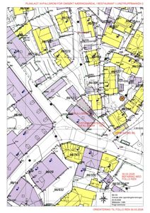 Situasjonsplan som viser tomtene (B6/123, B6/306, B6/743, B6/326) i Lindtruppbakken 2, med angitte avfallsrom, avstandskrav og befaring med Follo Ren.