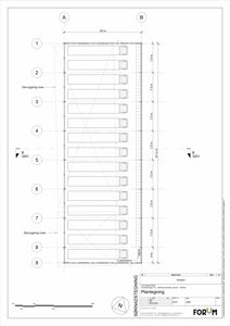 Plantegning som viser romfordeling og dimensjoner for en bygning.